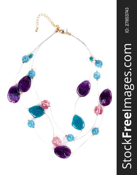 Necklace with colored stones