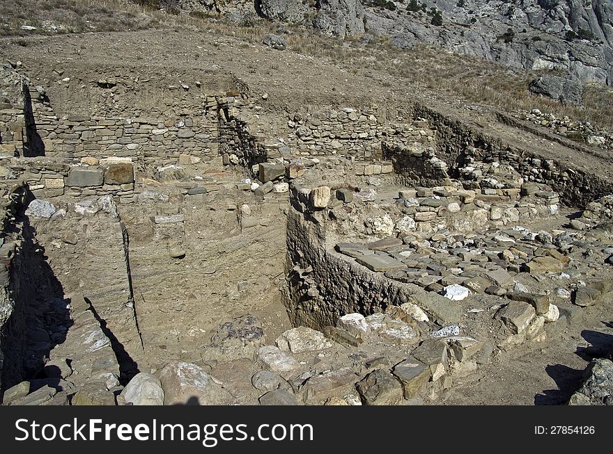Archaeological excavations in the Crimea - the ruins of buildings belonging to the Middle Ages. Archaeological excavations in the Crimea - the ruins of buildings belonging to the Middle Ages.