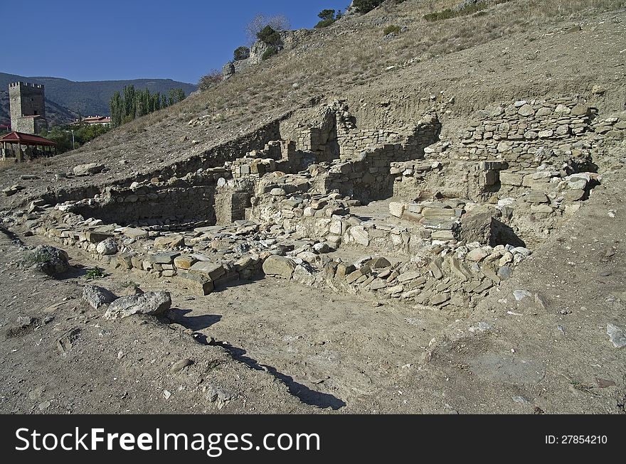 Archaeological excavations in the Crimea - the ruins of buildings belonging to the Middle Ages. Archaeological excavations in the Crimea - the ruins of buildings belonging to the Middle Ages.