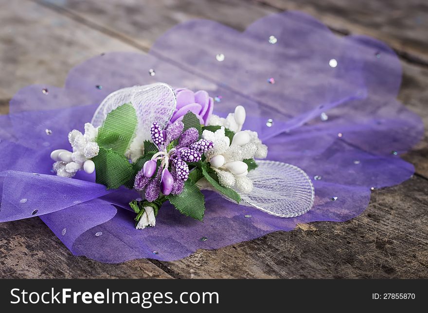 Close up of wedding flower on table