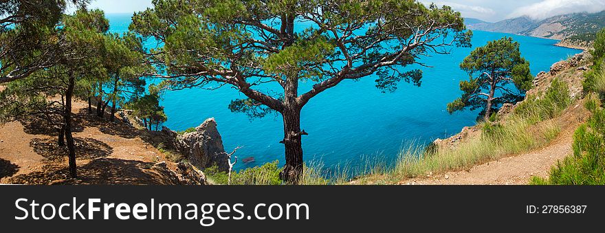 Panoramic views of the Black Sea coast near Sevastopol