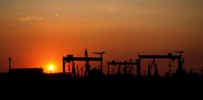 Industrial Camp At Sunset Royalty Free Stock Image Industrial Camp At Sunset Royalty Free Stock Image