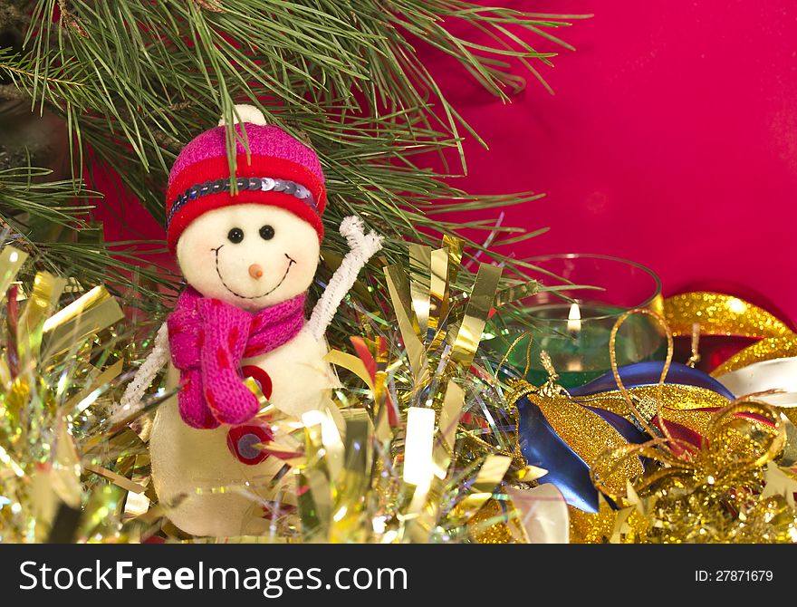 Figure of merry Christmas snowman isolated