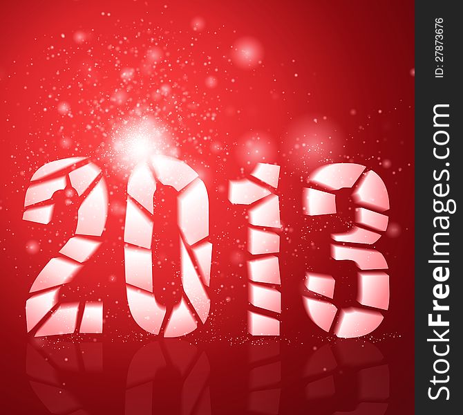 Abstract vector background. 2013 year. Happy New Year. Merry xmas. Merry Christmas. Party background. Red background. Christmas background. Glowing background. Xmas background