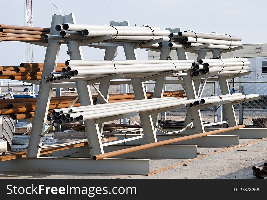 Metal Pipe Stack On Warehouse