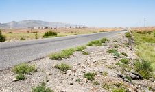 The Road Through The Steppe Royalty Free Stock Photography The Road Through The Steppe Royalty Free Stock Photography