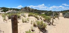 Panorama Of Coastal Fence Landscape Stock Images Panorama Of Coastal Fence Landscape Stock Images