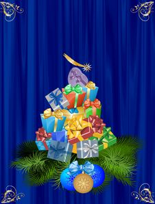 Christmas Tree From Gifts Royalty Free Stock Photography Christmas Tree From Gifts Royalty Free Stock Photography
