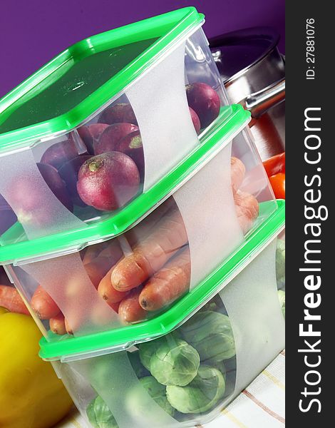 Keep the fresh vegetable fruit in to the plastic box before you put it into the refrigerator. Keep the fresh vegetable fruit in to the plastic box before you put it into the refrigerator