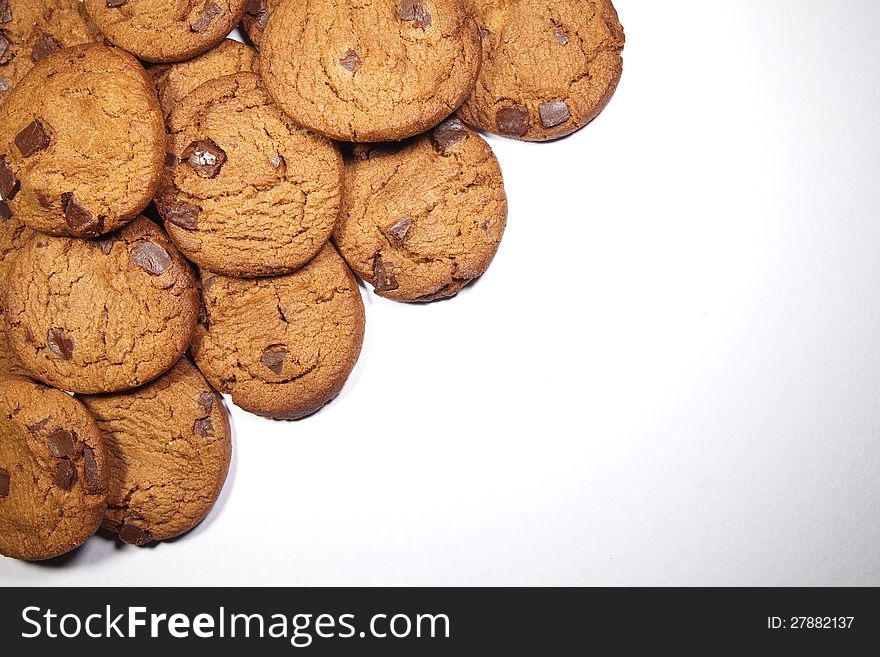 Chocolate cookie isolated on white background
