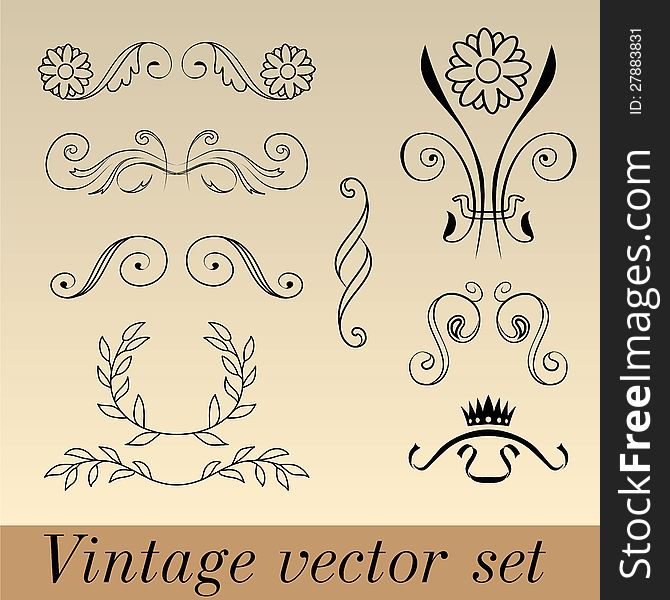 Vintage vector set eps 8