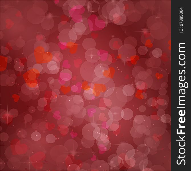 Shiny hearts bokeh light Valentine's day background. Shiny hearts bokeh light Valentine's day background