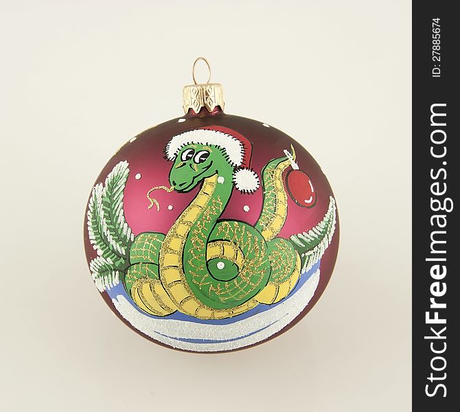 Color christmas ball with drawing. Color christmas ball with drawing