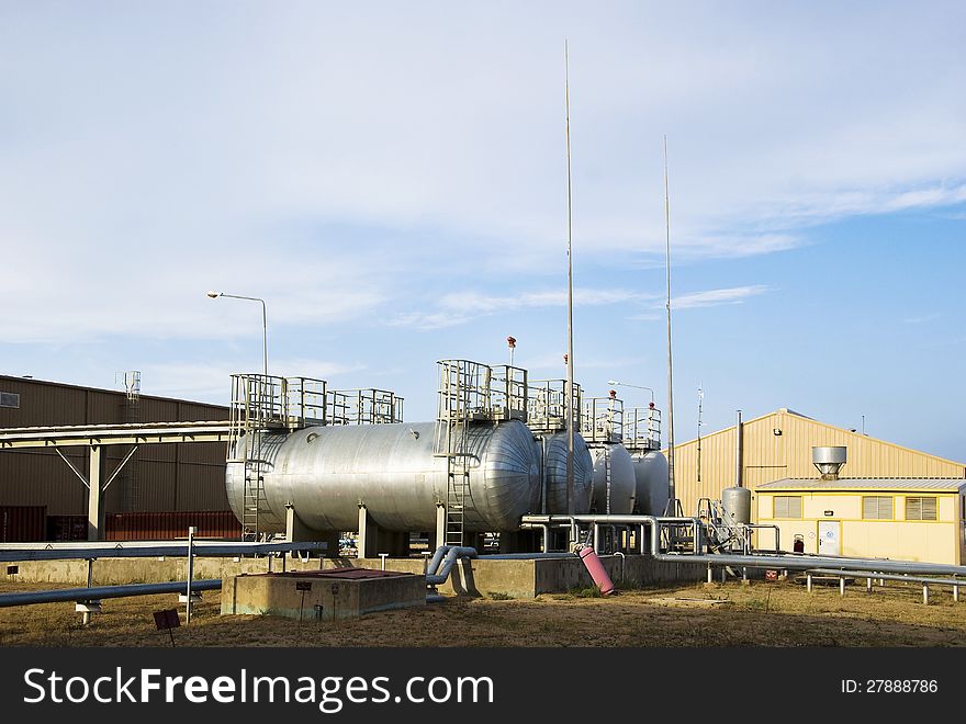 Fuel tanks on industrial site. Fuel tanks on industrial site