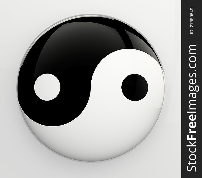Yin Yang symbol isolated on white. Clipping path included for easy and precise object selection.