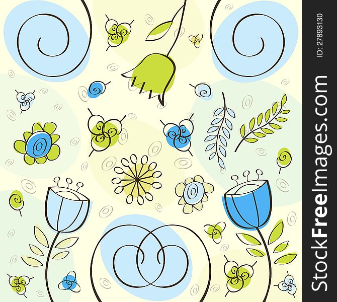 Cute floral background vector illustrator. Cute floral background vector illustrator