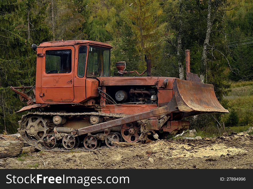 Image of bulldozer equipment in a stock yard