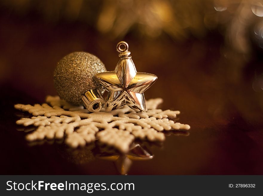 Christmas decorations with copy space