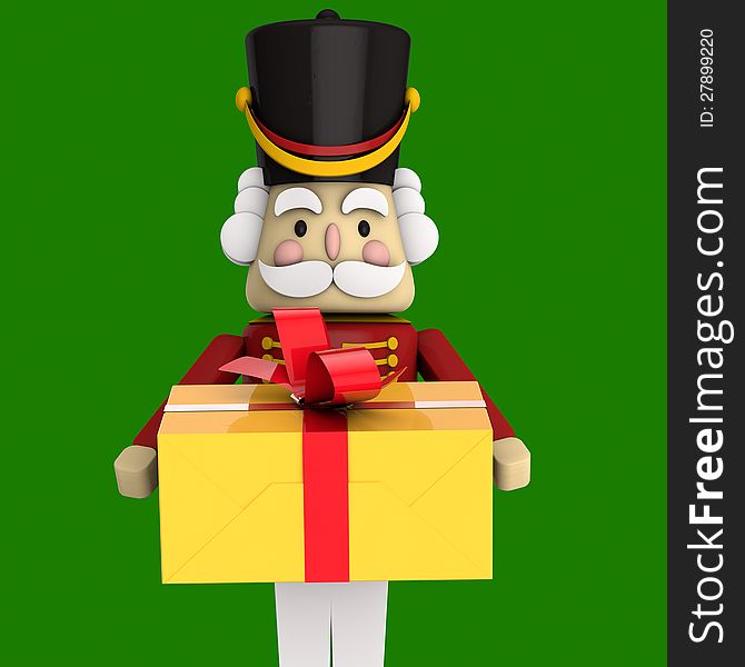 Christmas gift by the Christmas Nutcracker. Clipping path included for easy selection. Christmas gift by the Christmas Nutcracker. Clipping path included for easy selection.