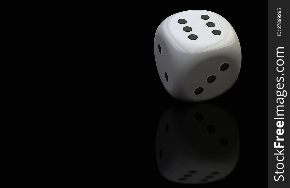 Rolling dice  on black.