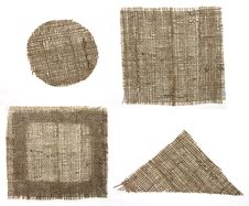 Four Shapes Burlap Canvas Royalty Free Stock Images