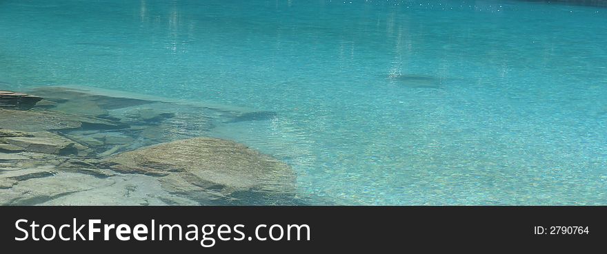 Panoramic view on crystal clear water of Drina river. Panoramic view on crystal clear water of Drina river.