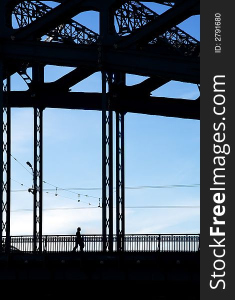 Woman on the bridge (silhouette)