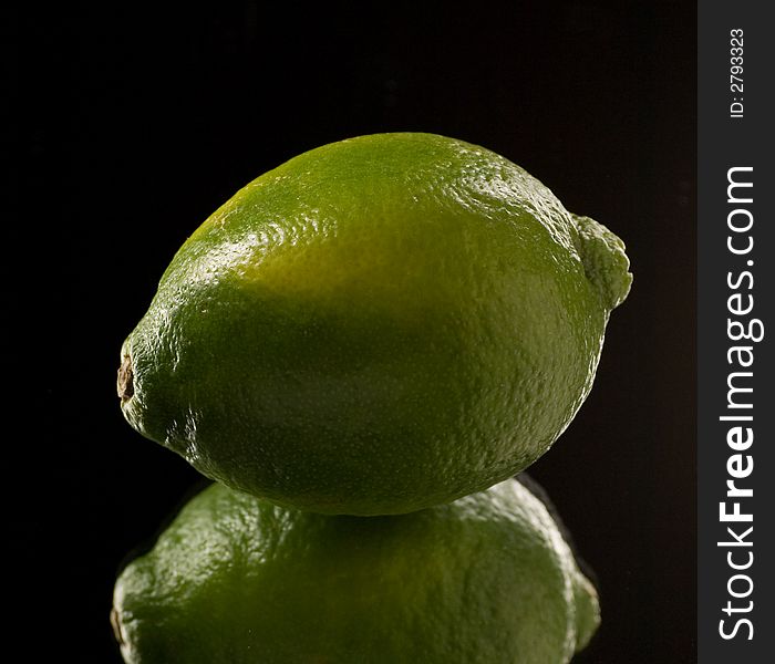 Reflection and Close up of a lime