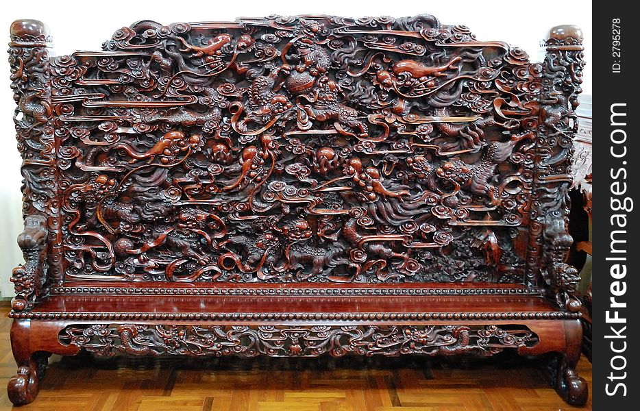 Chinese wooden carved furniture-sofa