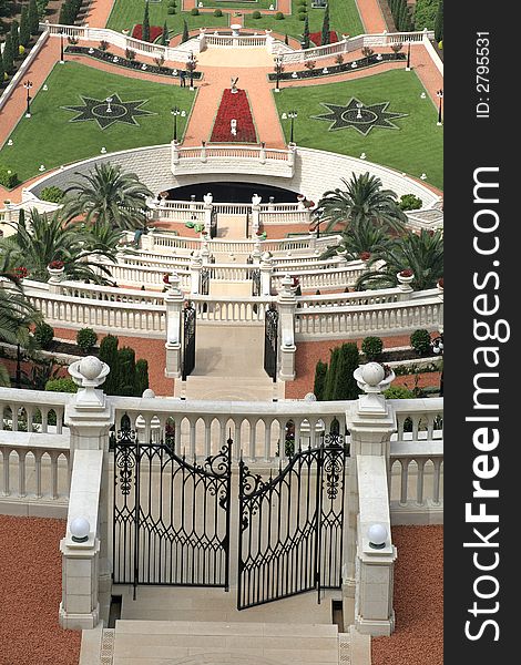 View over bahai gardens haifa israel