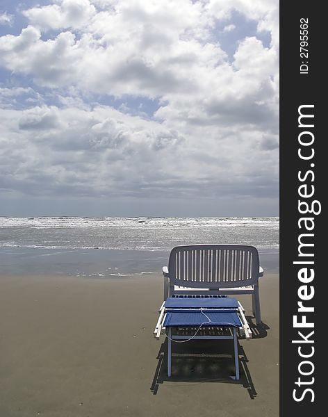 Beach furniture in the tuscanian coastline, Viareggio. Beach furniture in the tuscanian coastline, Viareggio