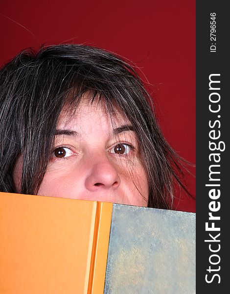 Digital photo of a woman with a book. Digital photo of a woman with a book.