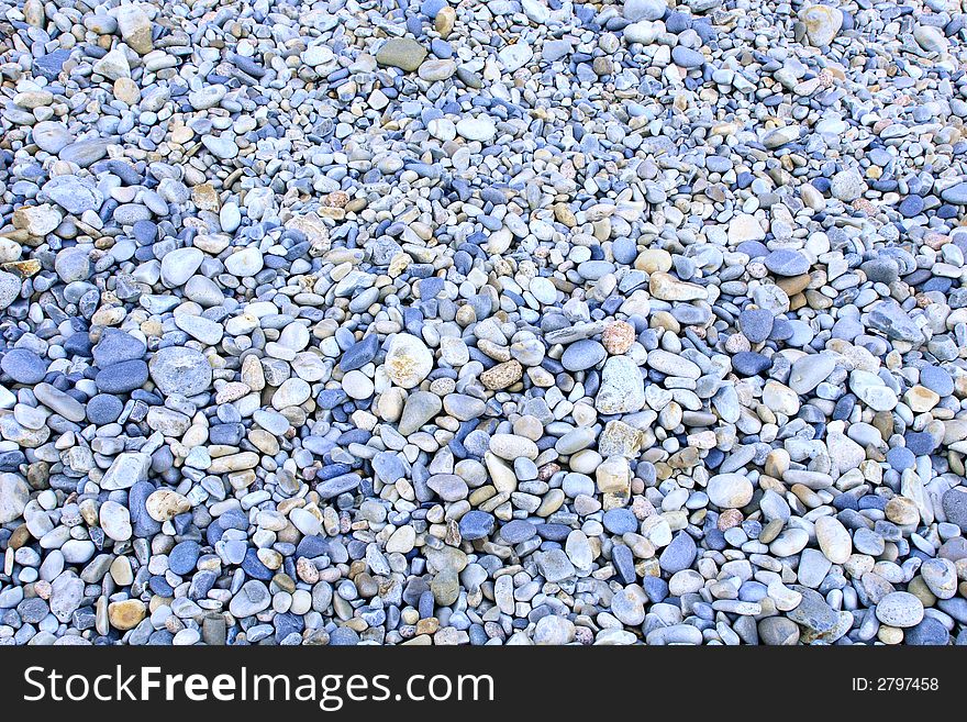 Granite cobblestones on a beach in Acadia National Park