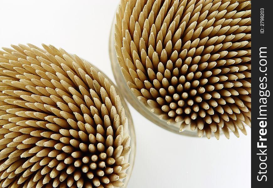 Toothpicks in the boxes isolated