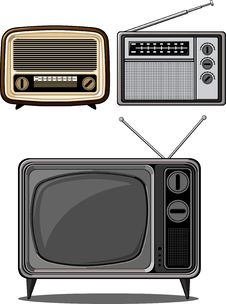 Retro Television And Radio Royalty Free Stock Photos