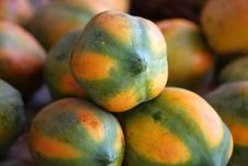 Papaya Fruits Stock Photography