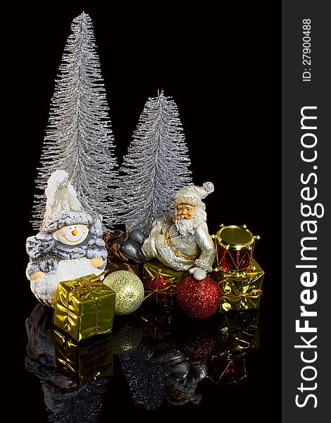 Christmas Decoration On A Black Background