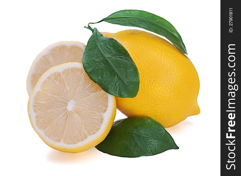 Fresh Lemon Citrus With Cut