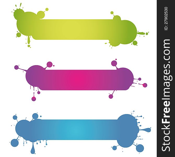 Illustration set of colored banner blots on the white background. Illustration set of colored banner blots on the white background.