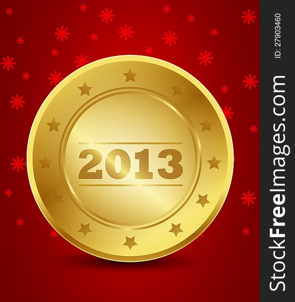 Happy New Year 2013 Golden Label abstract background
