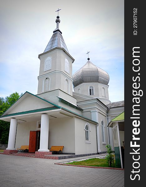 The church in the Ukrainian village. The church in the Ukrainian village