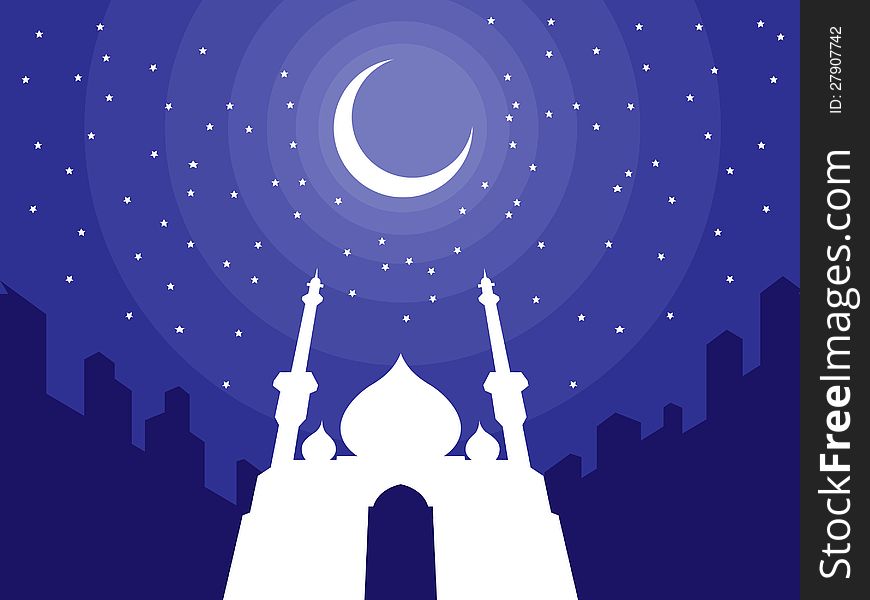 A vector set of masjid/mosque with silhouette of city building, crescent moon & stars behind it. Suitable for ramadan/eid mubarak greeting card, and can be applied on other Islamic design as background. 

Available as a Vector in EPS8 format that can be scaled to any size without loss of quality. Elements could be separated for further editing, color could be easily changed. A vector set of masjid/mosque with silhouette of city building, crescent moon & stars behind it. Suitable for ramadan/eid mubarak greeting card, and can be applied on other Islamic design as background. 

Available as a Vector in EPS8 format that can be scaled to any size without loss of quality. Elements could be separated for further editing, color could be easily changed.