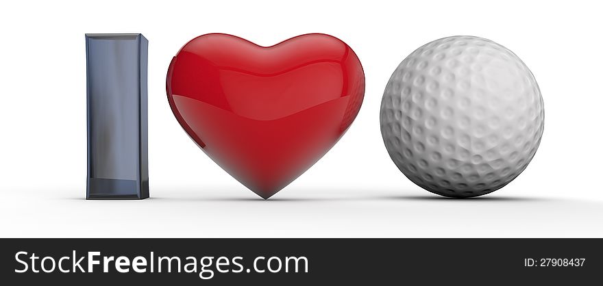 I love golf isolated on white. I love golf isolated on white.