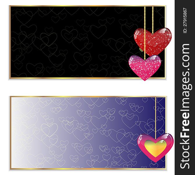 set from two backgrounds with hearts to celebration of day of saint Valentin. set from two backgrounds with hearts to celebration of day of saint Valentin