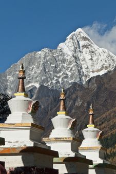 A Row Of Tibetan Stupas Stock Image A Row Of Tibetan Stupas Stock Image