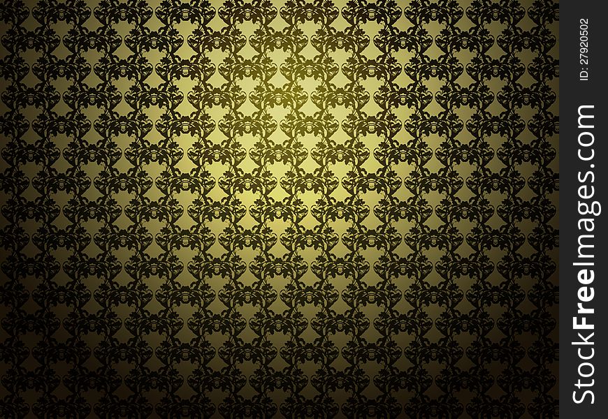 Illustration of abstract yellow background with pattern texture.
