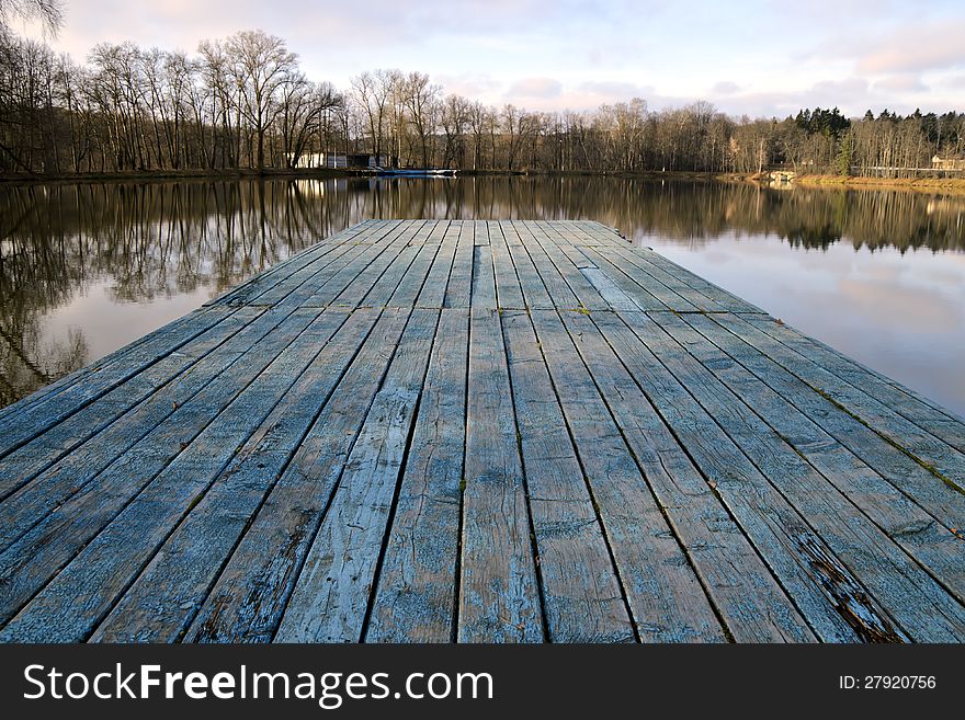 Boat station pier pier lake