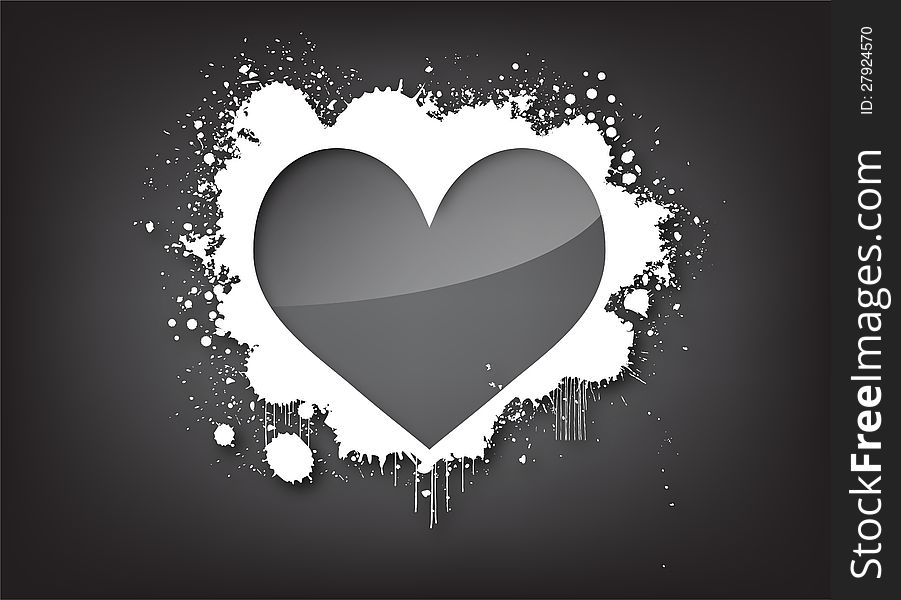 Sprayed heart - illustration of a sprayed heart shape. Sprayed heart - illustration of a sprayed heart shape.