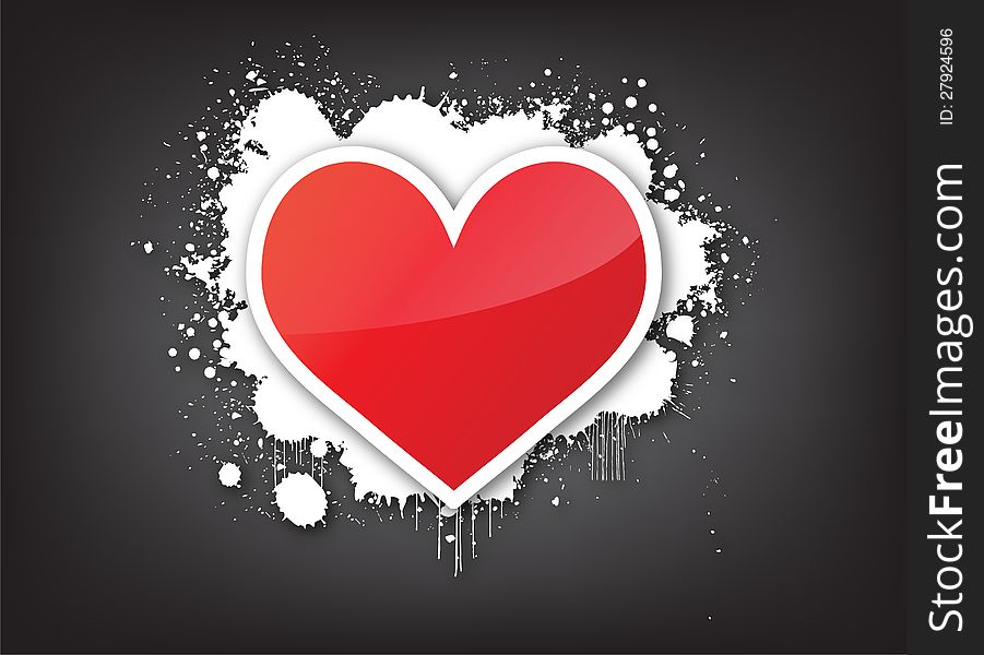 Sprayed red heart - illustration of a sprayed heart shape. Sprayed red heart - illustration of a sprayed heart shape.