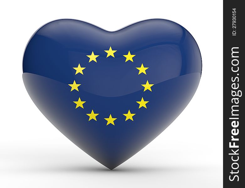 EU European flag heart . EU European flag heart .